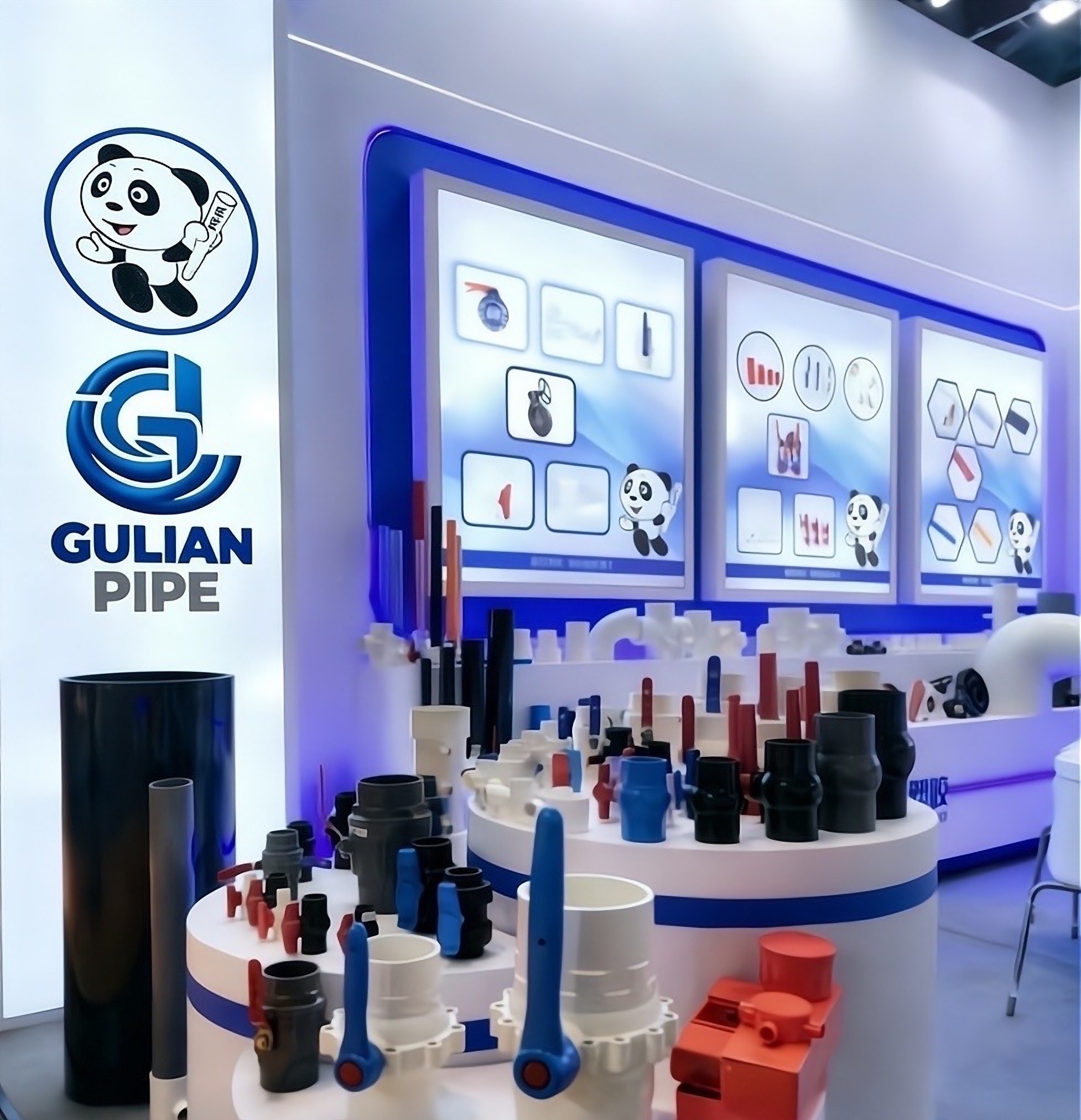Gulian Pipe exhibition booth — product display platforms