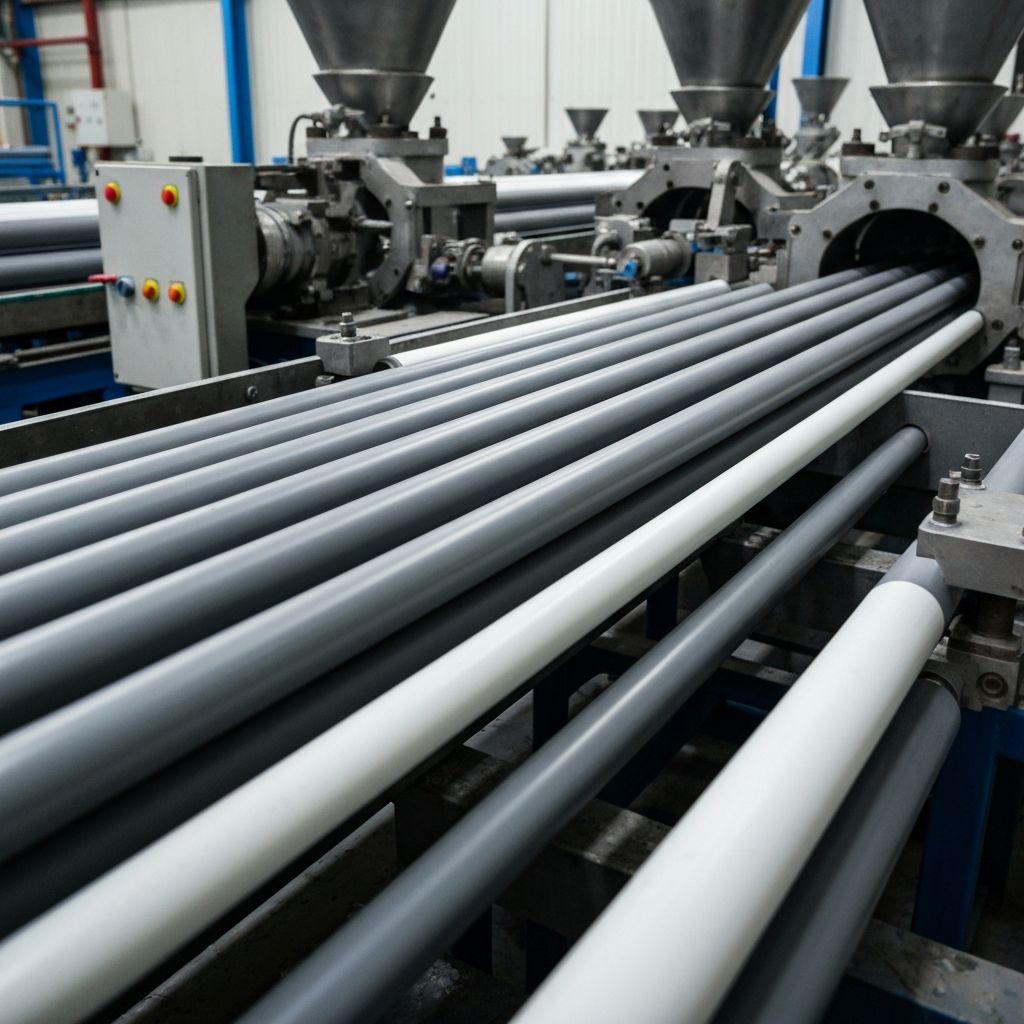 Plastic pipe extrusion production line